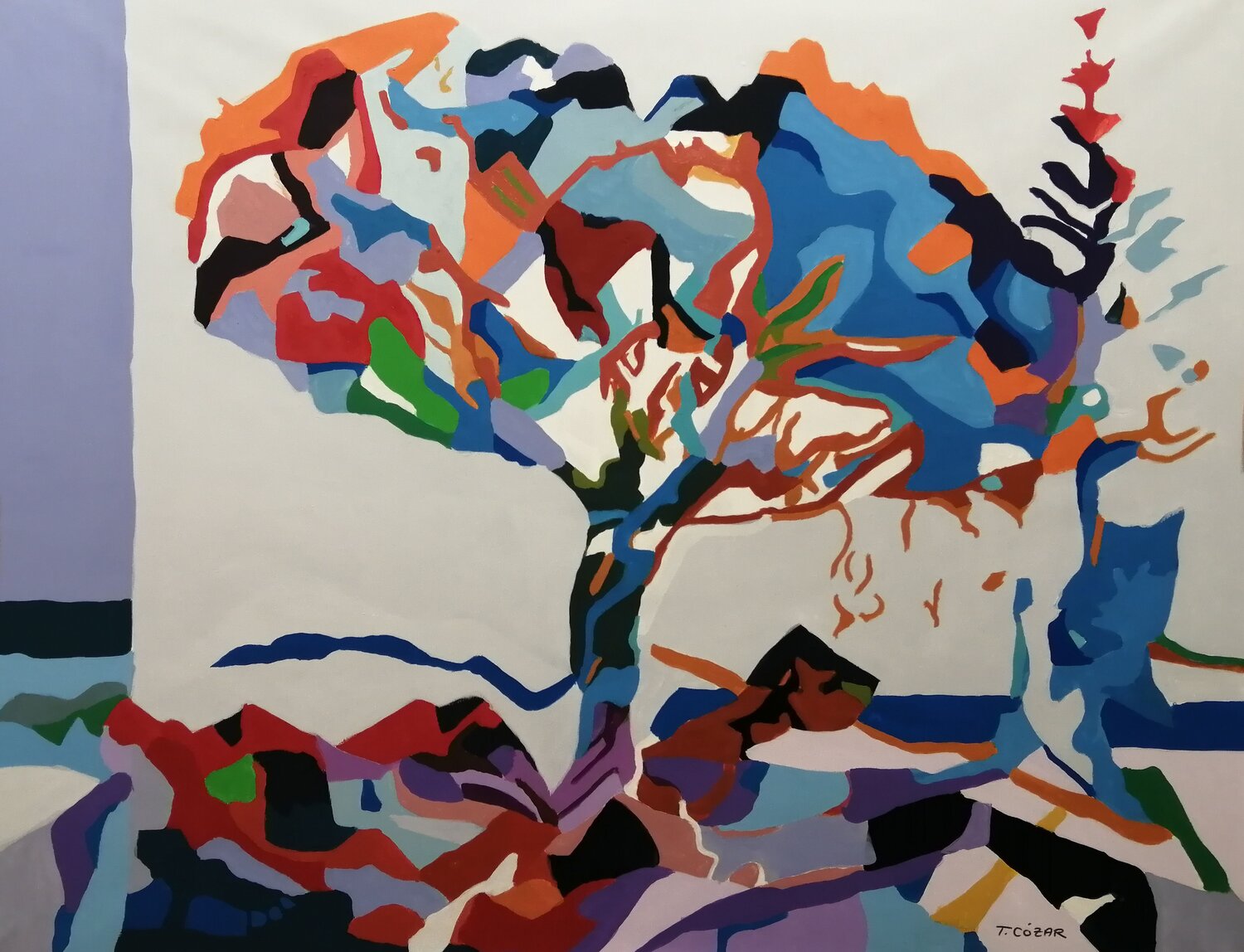 ÁRBOL DE COLOR TOMAS CÓZAR Original painting for sale