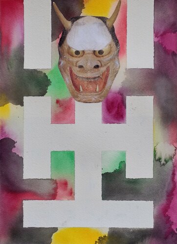 Maschera Ja - Teatro giapponese Noh von Paolo Mori, Malerei kaufen auf Select