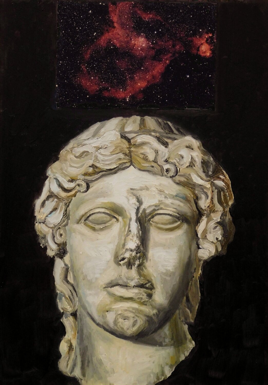 Testa cosmica III - Cassiopea Paolo Mori Original painting for sale