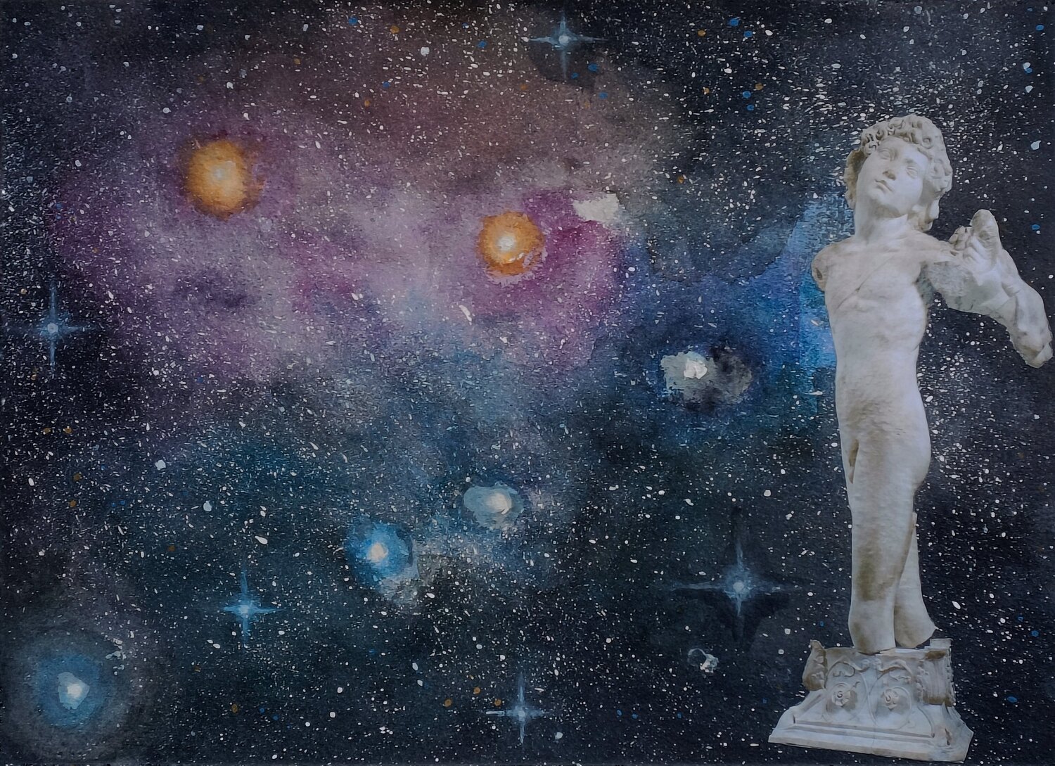 Arciere Cosmico - Michelangelo Paolo Mori Original painting for sale