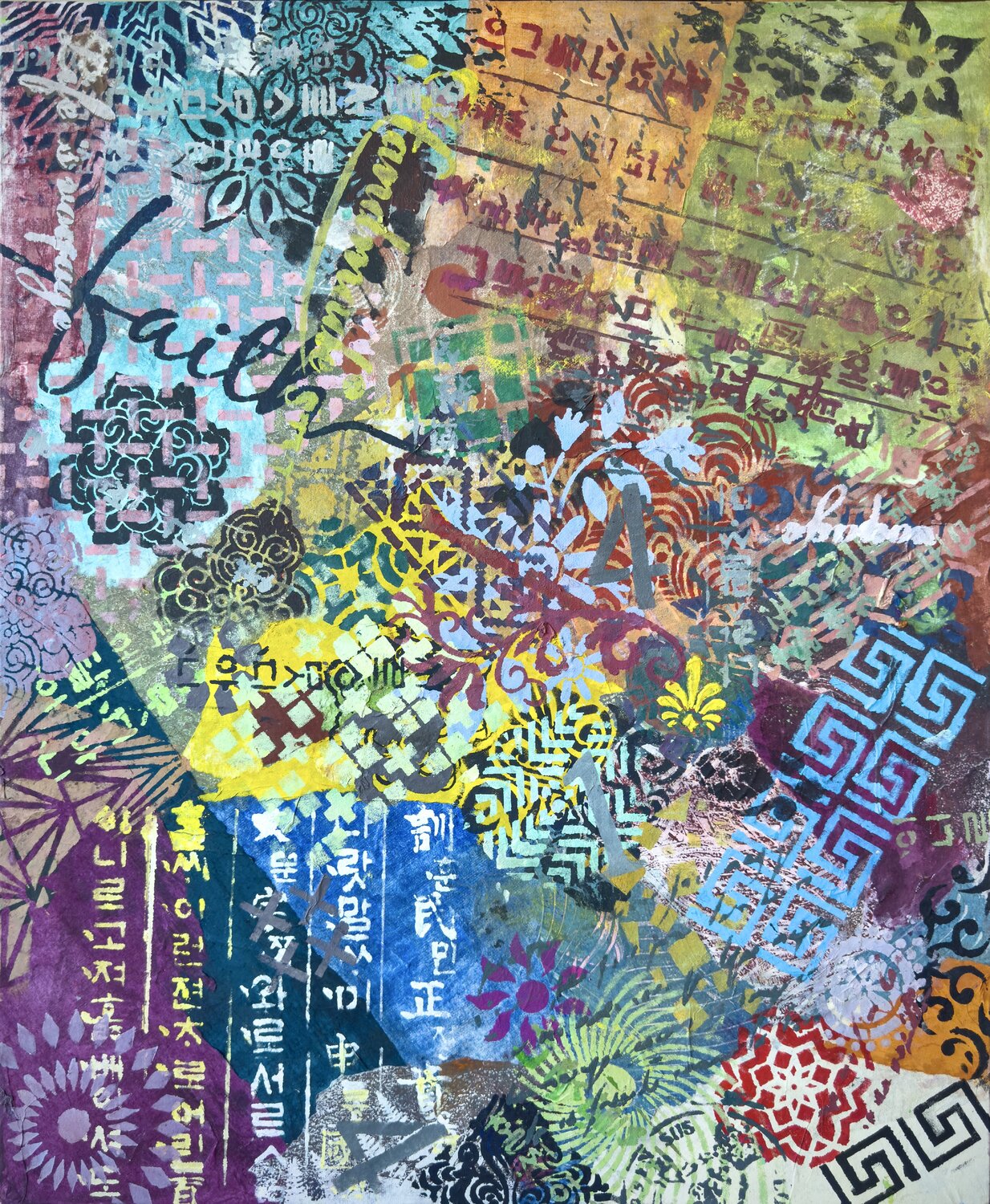 Varieties of Patterns, Sounds,  Thoughts. 05 Kim Jun Sung Original painting for sale
