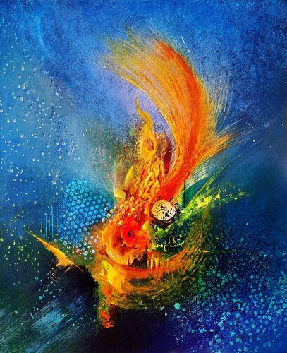 LE CINQUIEME ELEMENT by Patrice Bru, Painting for Sale on Select