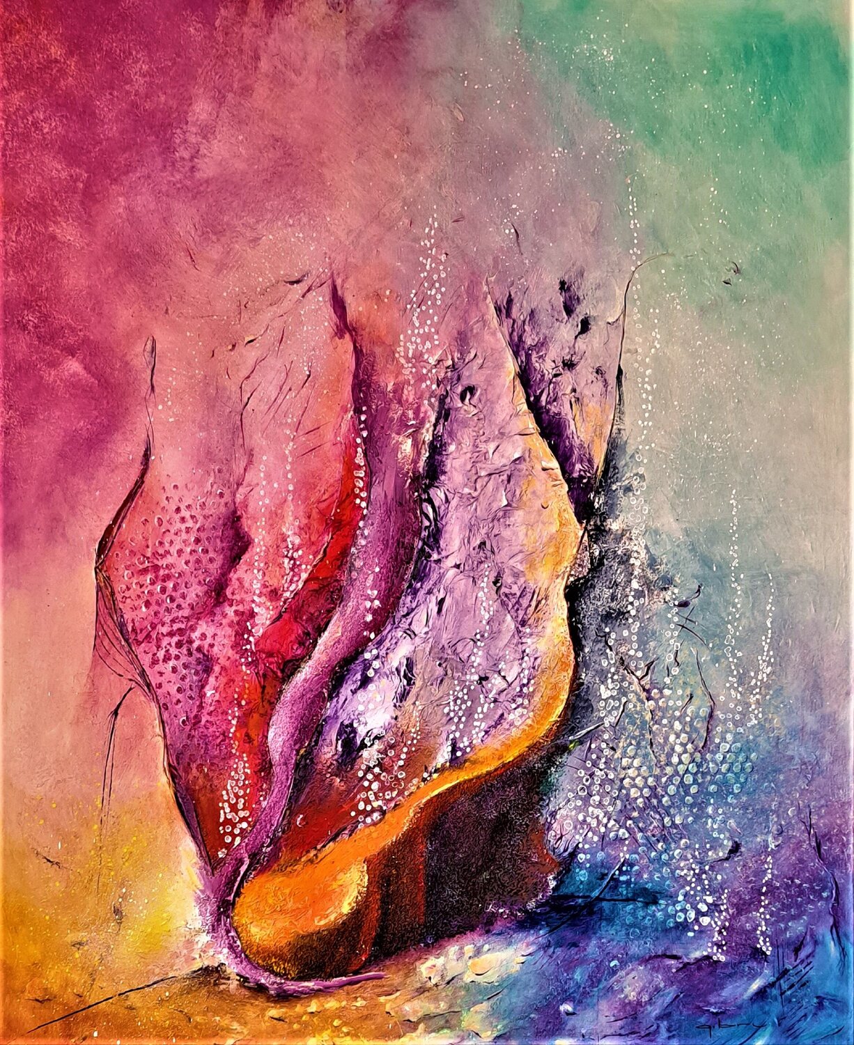 RECITAL AQUATIQUE Patrice Bru Original painting for sale