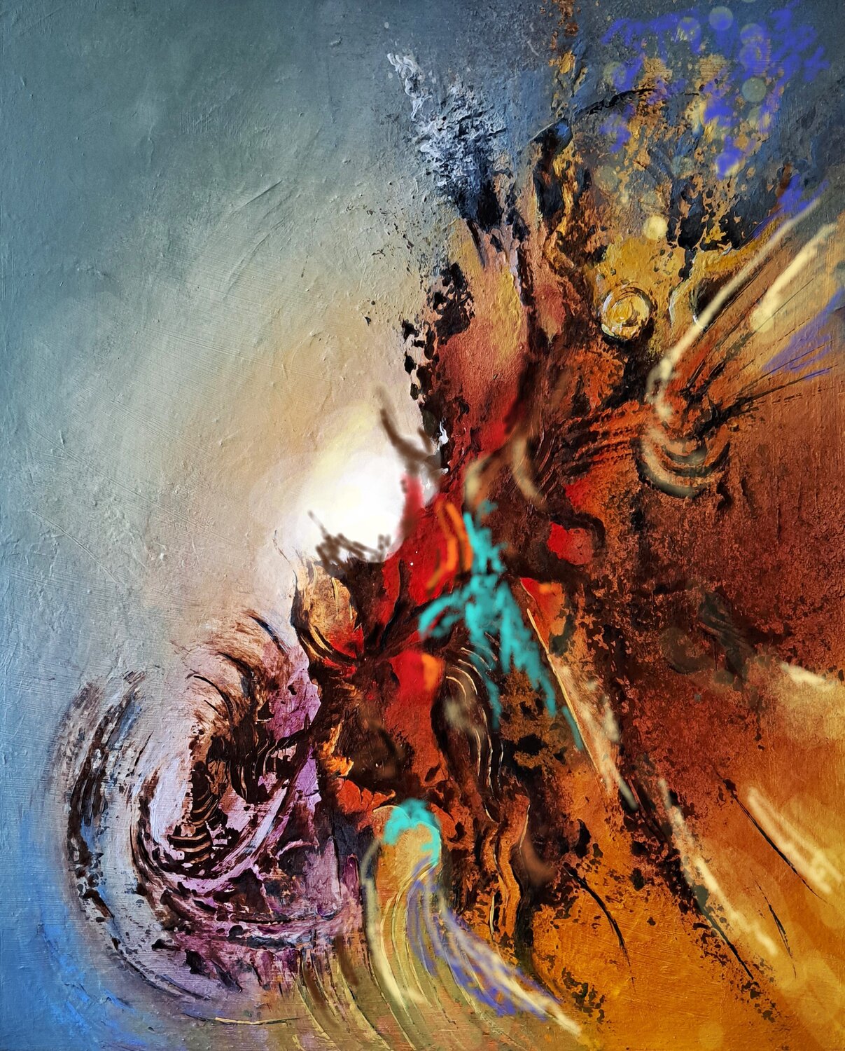 DEFERLEMENT Patrice Bru Original painting for sale