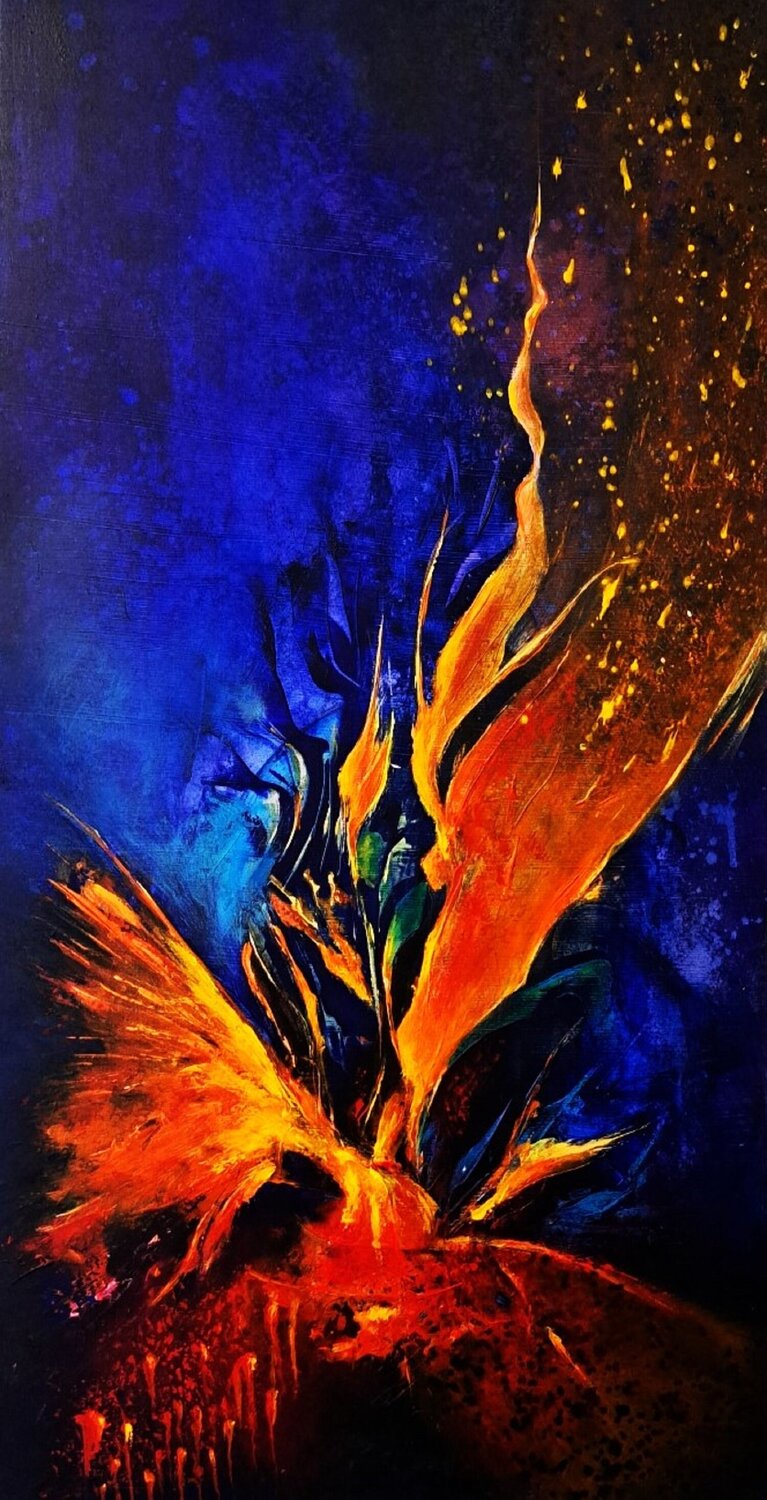 FLEUR DE MAGMA Patrice Bru Original painting for sale