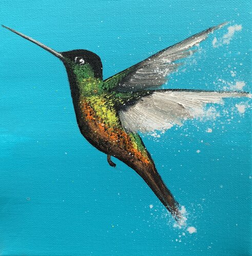 Hummingbirds Love I von Laure Bury, Malerei kaufen auf Select