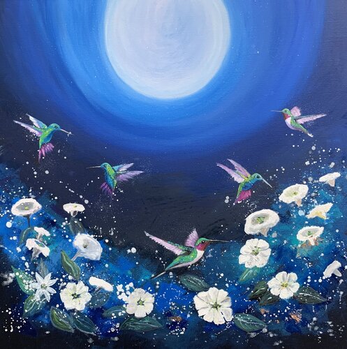 Moon Flower by Laure Bury, Painting for Sale on Select