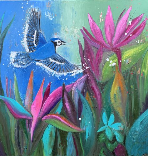 Blue Jay by Laure Bury, Painting for Sale on Select