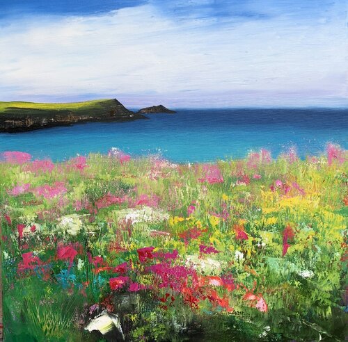 Wild Flowers at Polly Joke II by Laure Bury, Painting for Sale on Select