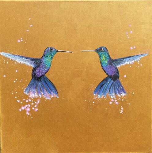 Messengers of Joy II by Laure Bury, Painting for Sale on Select