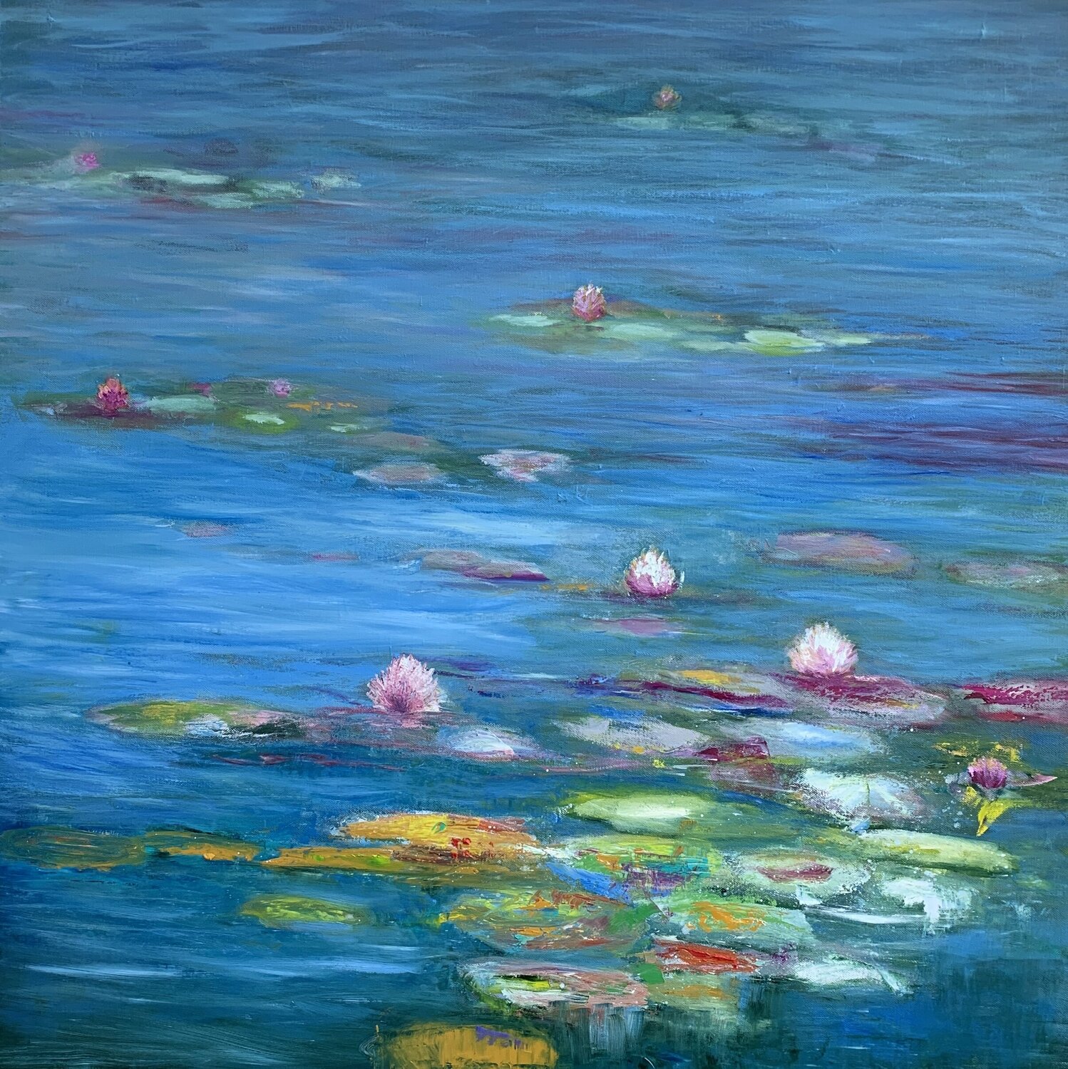Lily Pond Laure Bury Original painting for sale