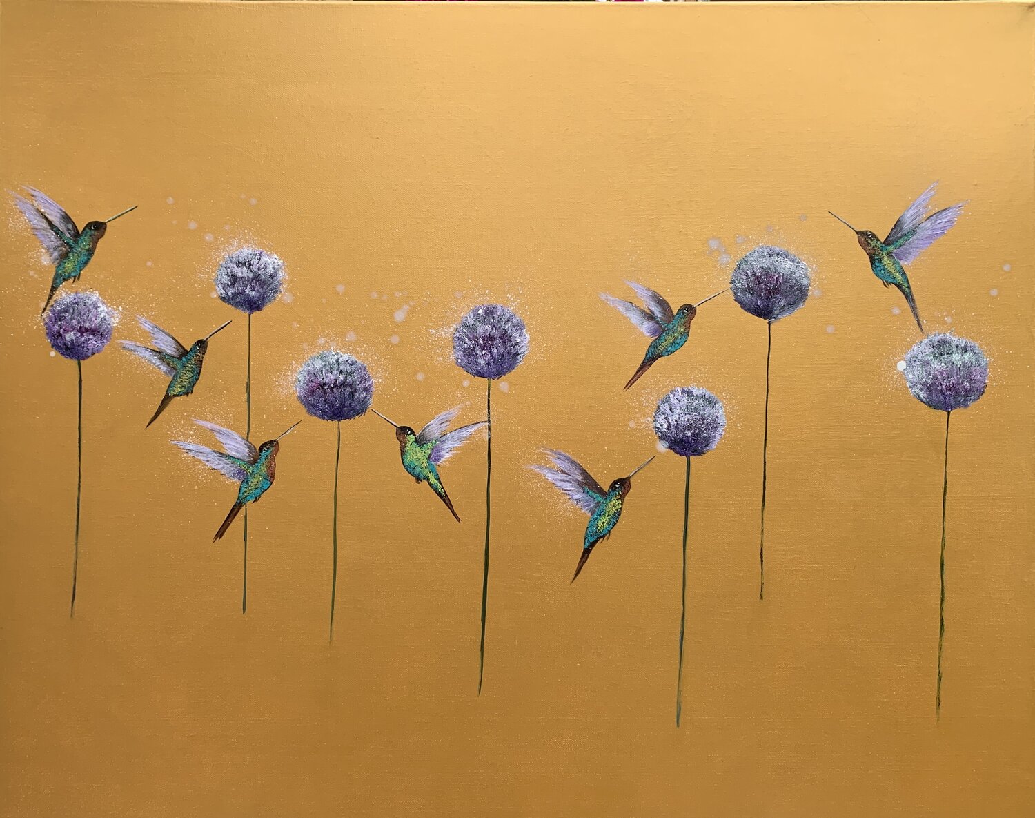 La Vie Est Belle ~ on Gold IX Laure Bury Original painting for sale