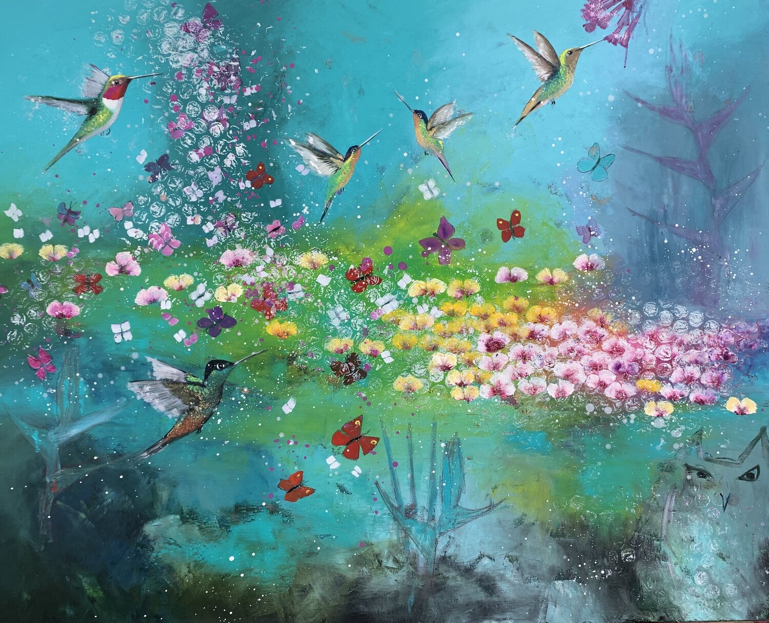 Away With The Faeries II Laure Bury Original painting for sale