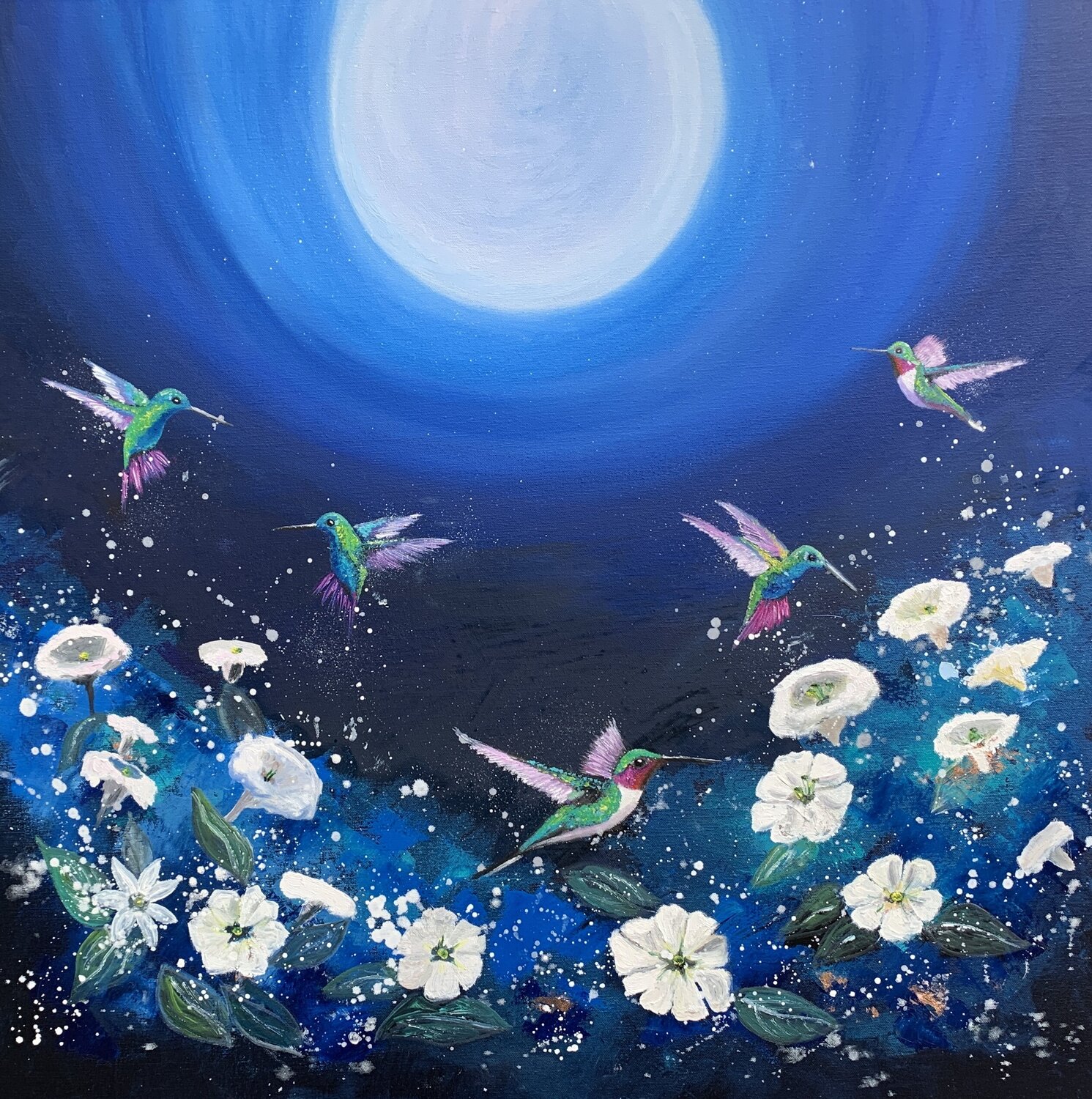 Moon Flower Laure Bury Original painting for sale