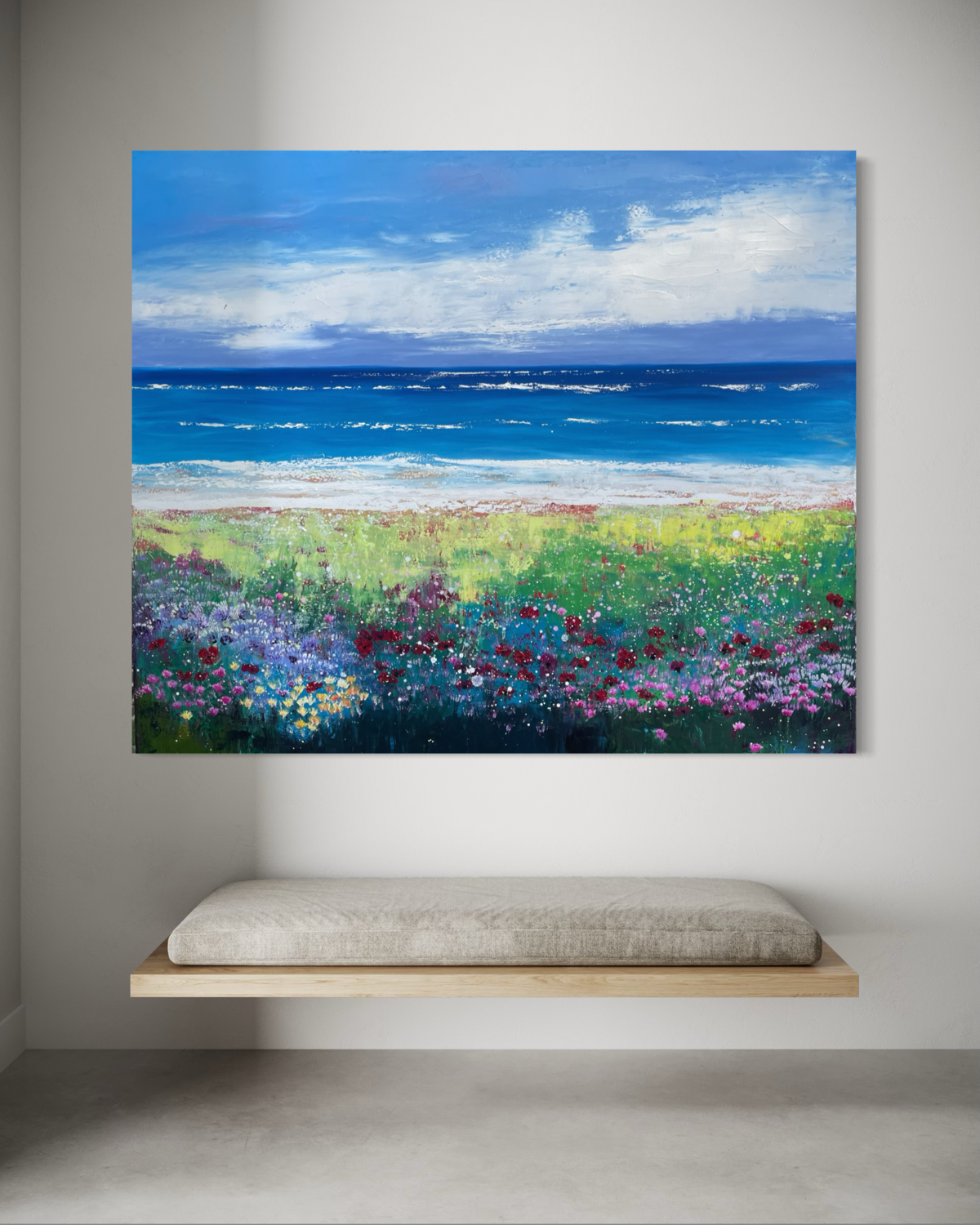 Wild Flowers  at the Beach III Laure Bury Original painting for sale