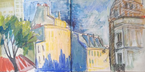 Montmartre Dyptichon by Irina Seller, Painting for Sale on Select