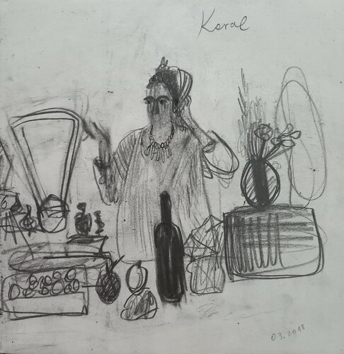 At the market in Yaffo by Irina Seller, Drawing for Sale on Select