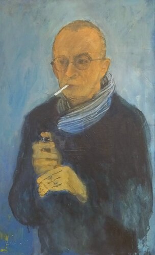 Male portrait (The Poet Lev Rubinstein) by Irina Seller, Painting for Sale on Select
