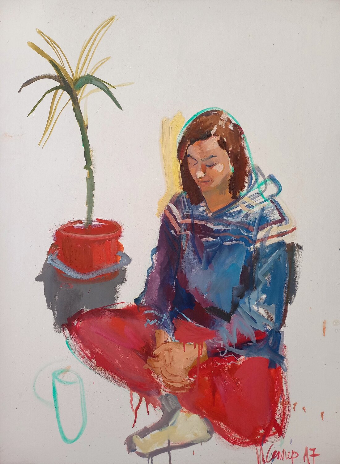 Künstlerin, sitzend Irina Seller Original painting for sale