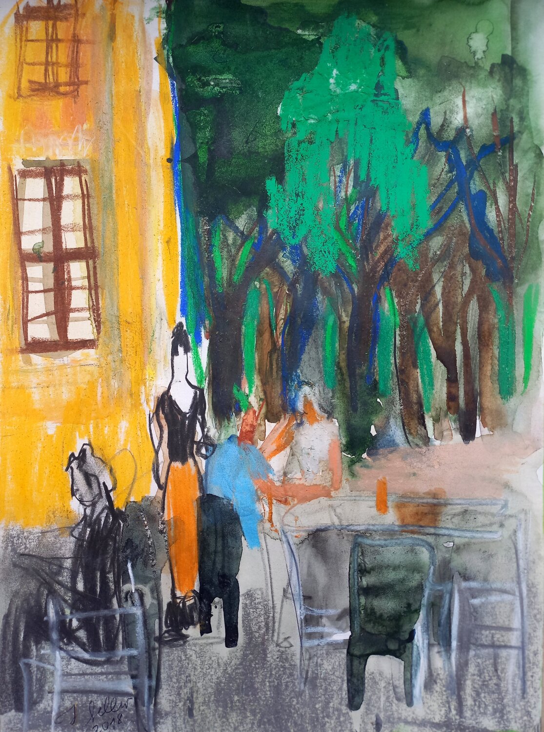 Park, Café Irina Seller Drawing for sale