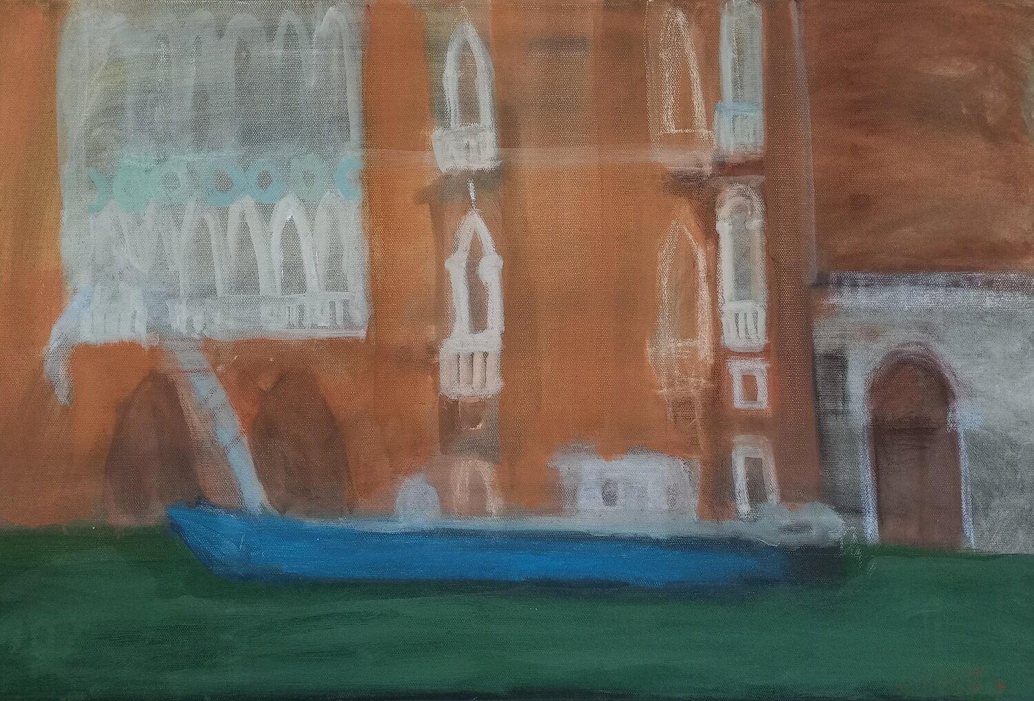 Palazzo and excavator Irina Seller Original painting for sale