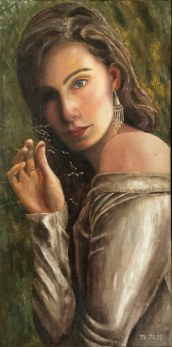 Girl with earrings by Thomas Sipos, Painting for Sale on Select