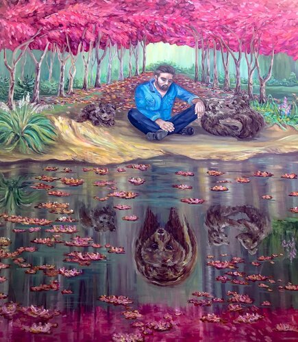 “Guardian of the Bears” size 200x180 cm by Pintor Nicolas, Painting for Sale on Select
