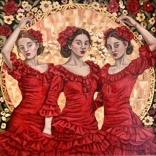 “Dolche Rubino: Flamenco  beyond reality“ by Pintor Nicolas, Painting for Sale on Select