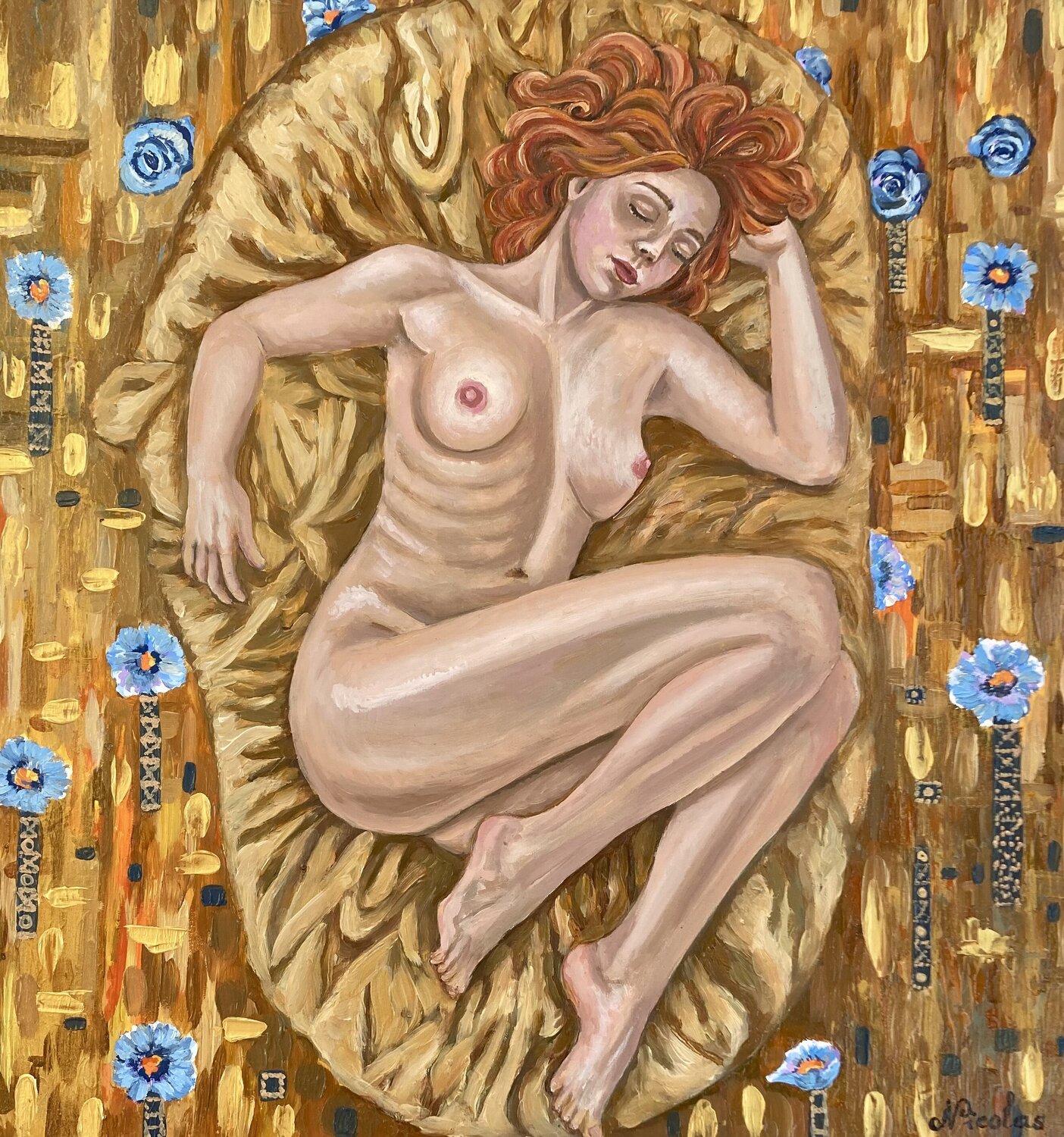 "Golden Dream" Pintor Nicolas Original painting for sale