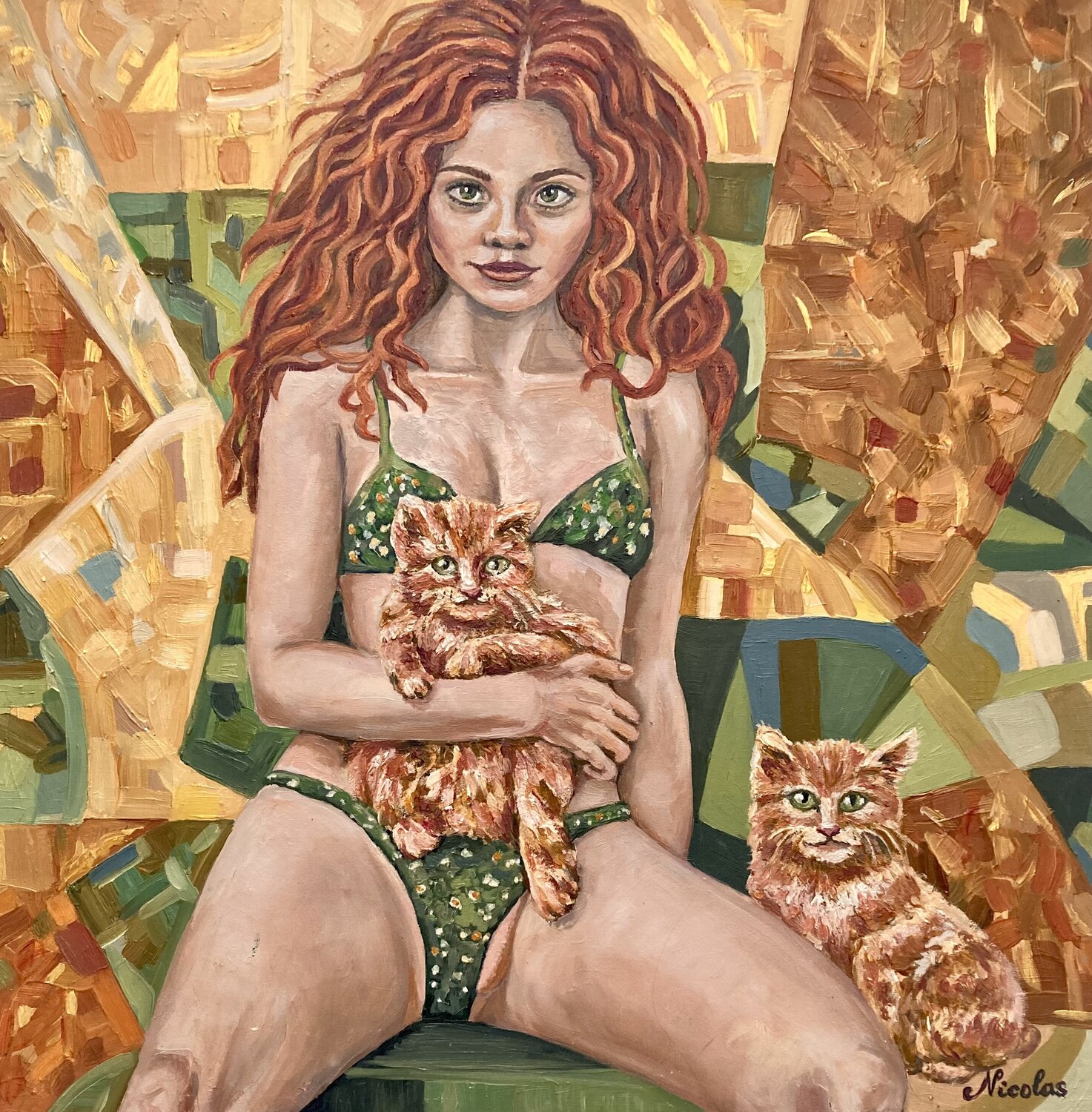 "Ginger Whirlwind" Pintor Nicolas Original painting for sale
