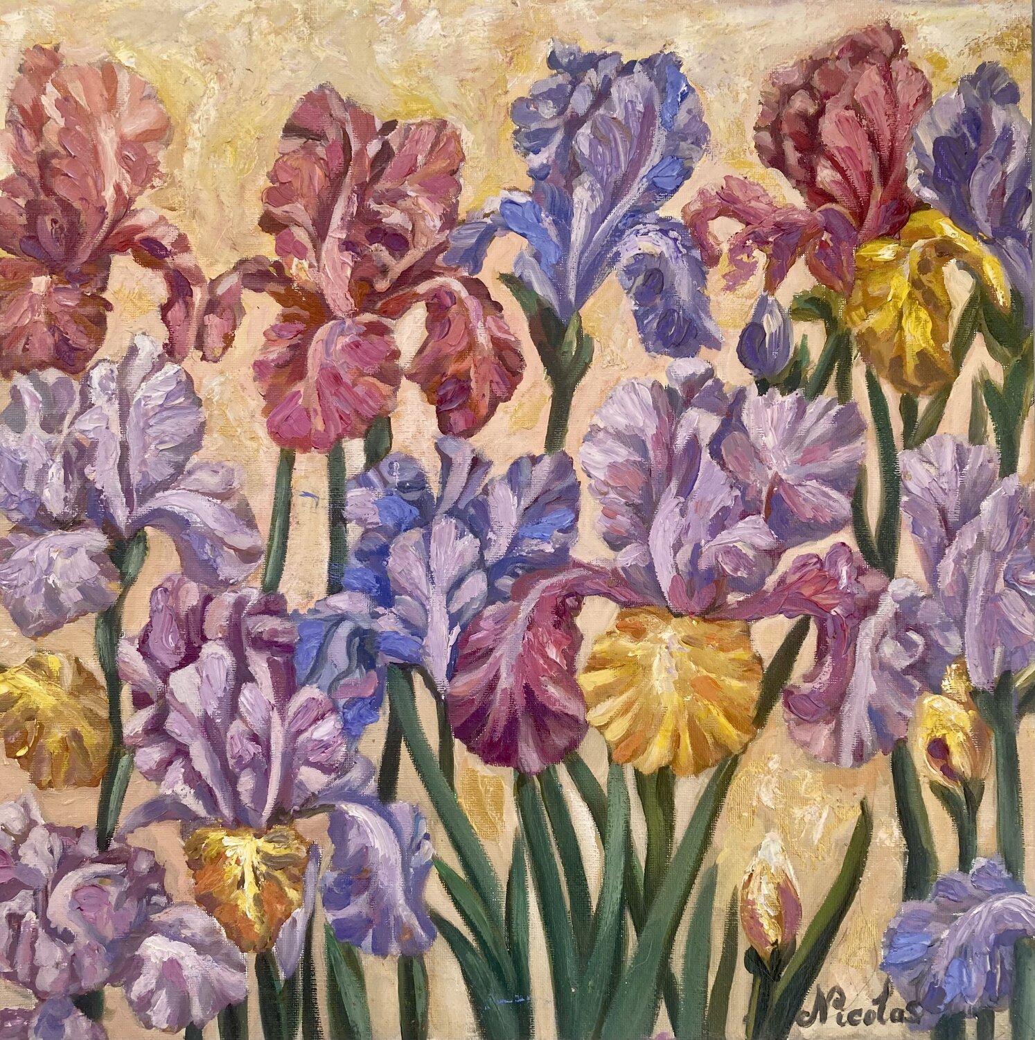 Silent Bloom 2 Pintor Nicolas Original painting for sale