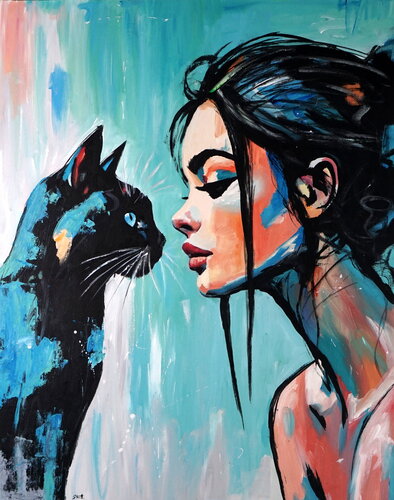 The Sorceress and Her Demon by Rafal Stach Kozina, Painting for Sale on Select