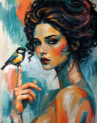 Little Friend by Rafal Stach Kozina, Painting for Sale on Select