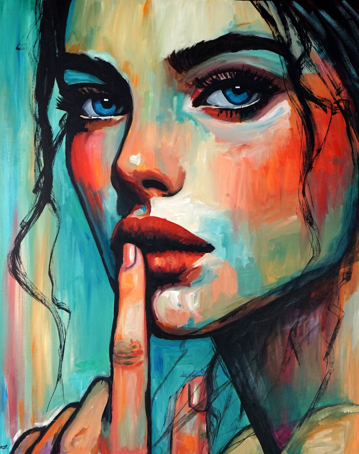 Caught by a Gaze 80x100 Rafal Stach Kozina Original painting for sale