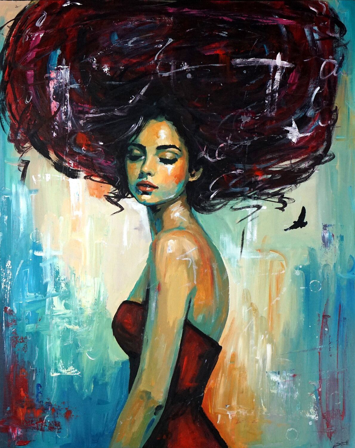 Whispers of Zephyr Rafal Stach Kozina Original painting for sale