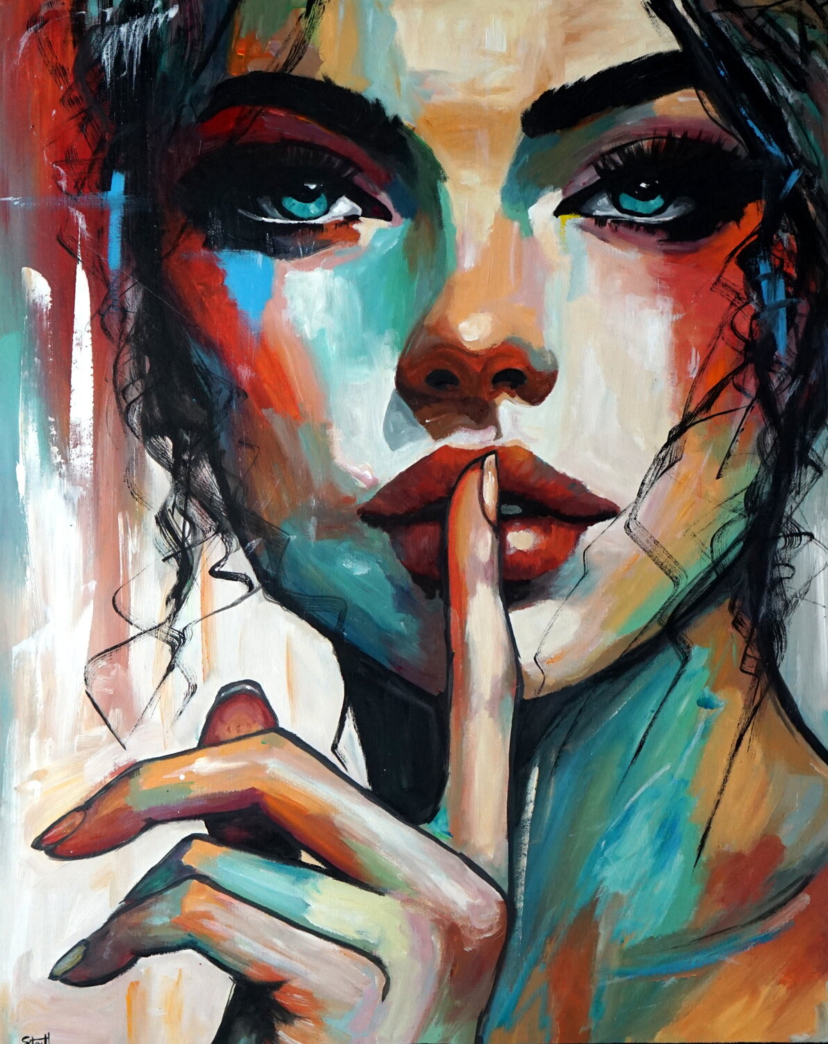 Don’t Speak Rafal Stach Kozina Original painting for sale