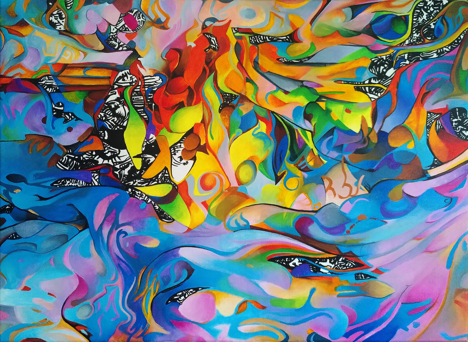 Smell of violet decolor feroz Original painting for sale