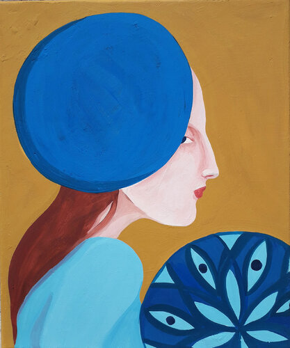 Ragazza con mandala (Girl with mandala) by Anguilla Ink, Painting for Sale on Select