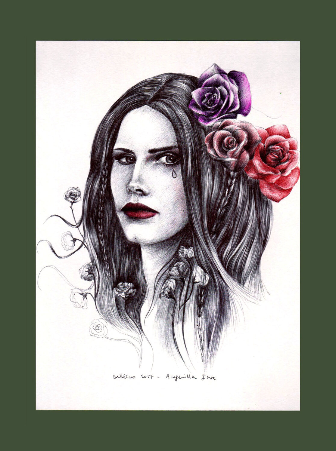 Lana Anguilla Ink Drawing for sale