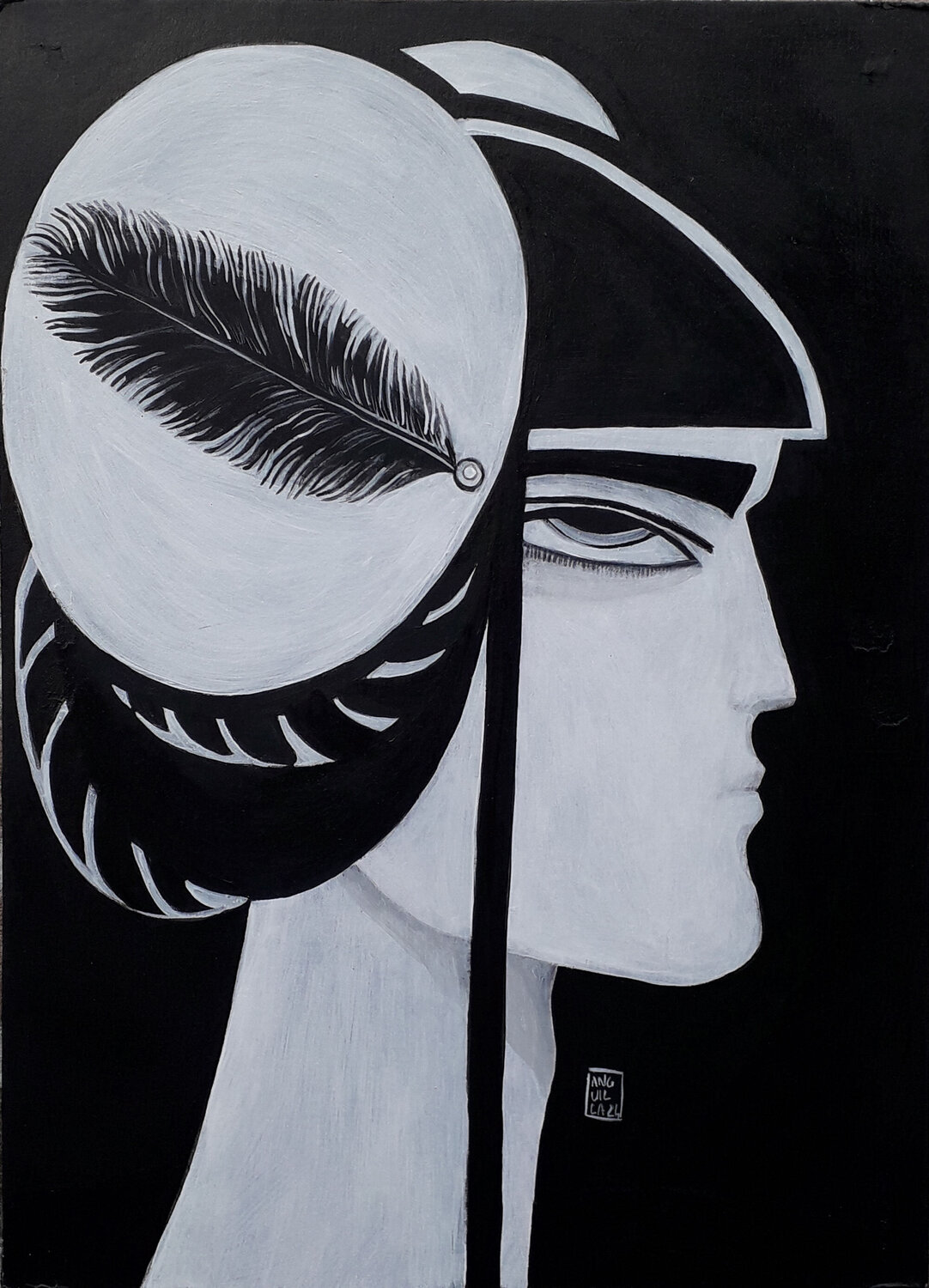 Perseo Anguilla Ink Original painting for sale