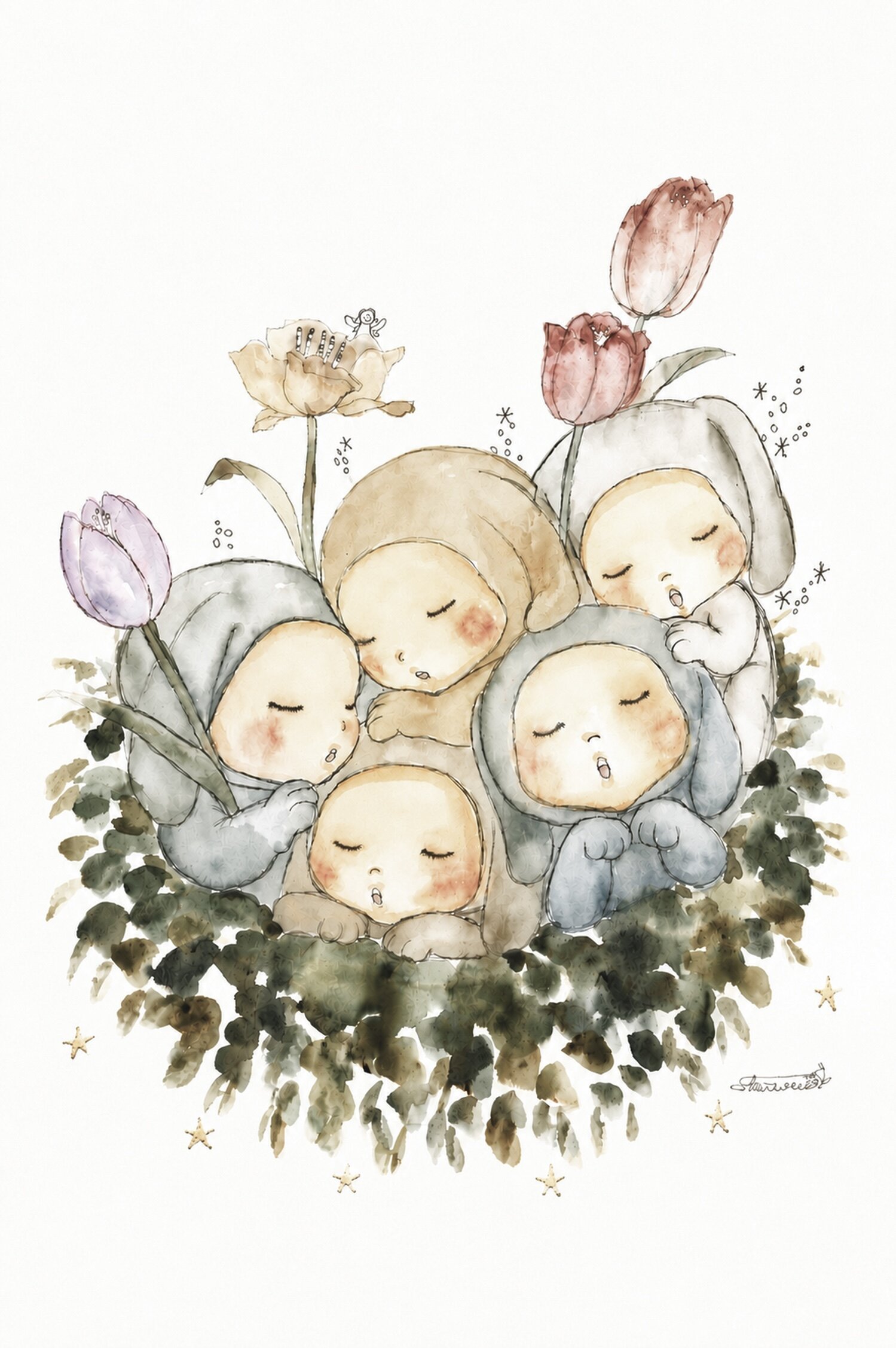 Sleeping Baby Rabbits