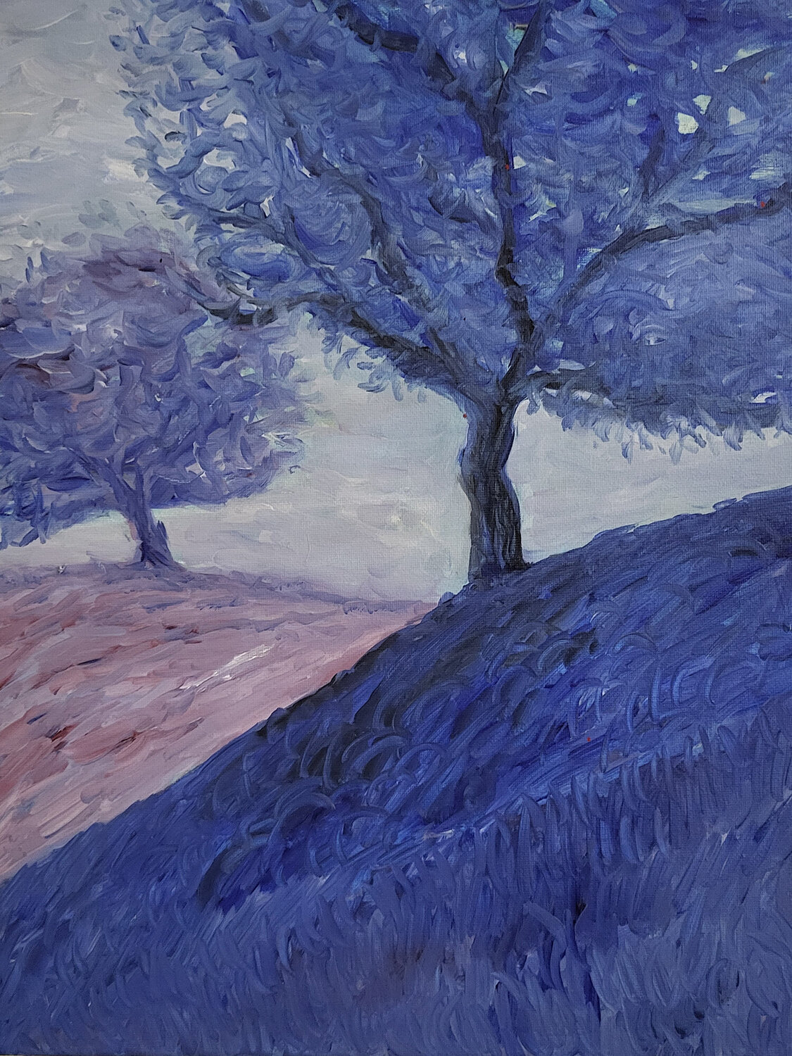 Playing with blue Tony Trigg Original painting for sale