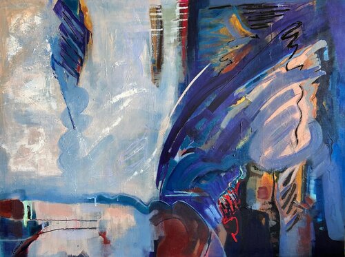 Cascade in Motion by Lynne Meneses, Painting for Sale on Select