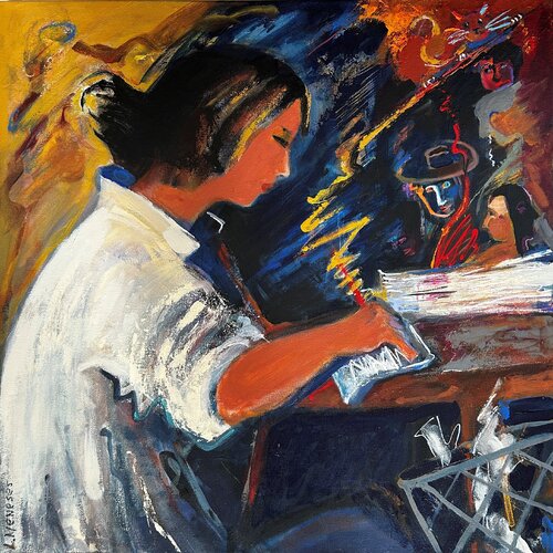 A Tale in the Making by Lynne Meneses, Painting for Sale on Select
