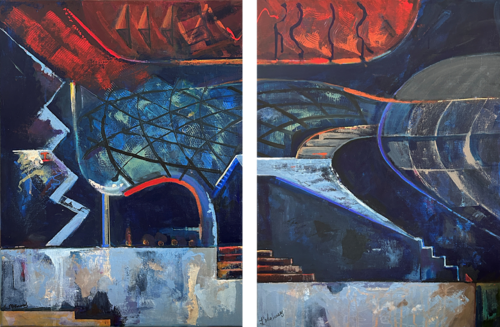 Infinite Structures III & IV by Lynne Meneses, Painting for Sale on Select