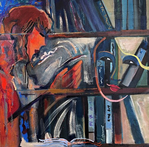Voice from the Shelves by Lynne Meneses, Painting for Sale on Select