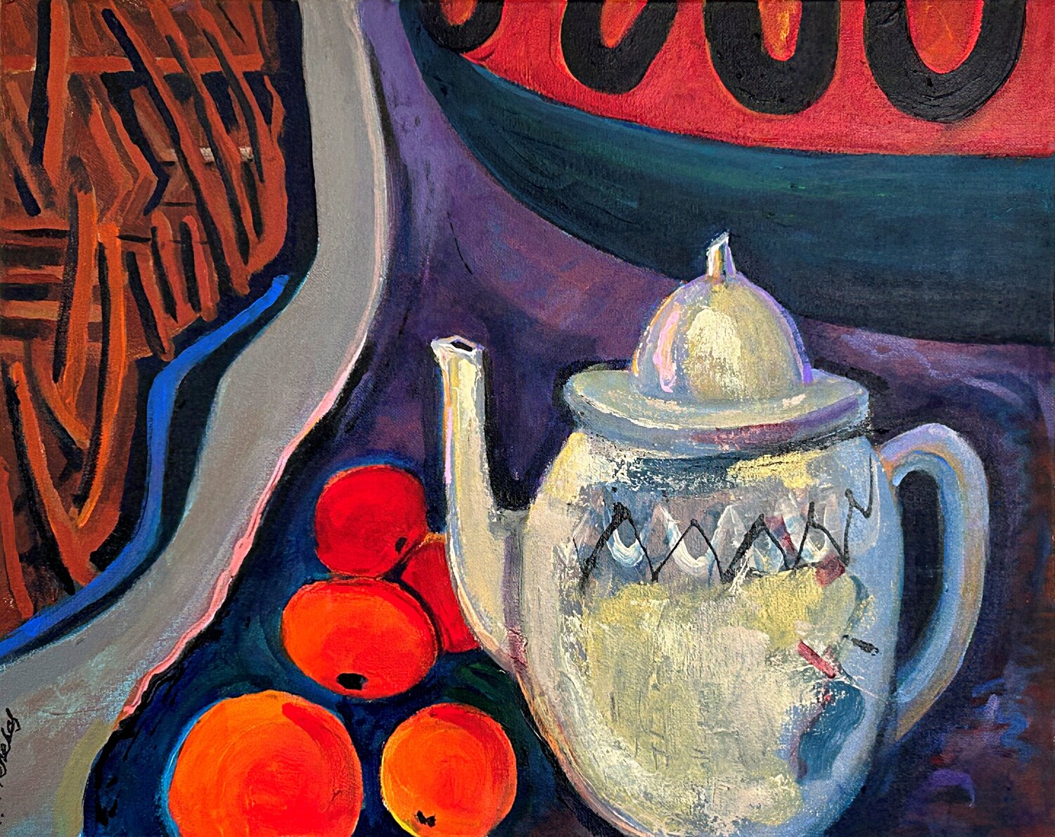 The Teapot’s Tale Lynne Meneses Original painting for sale