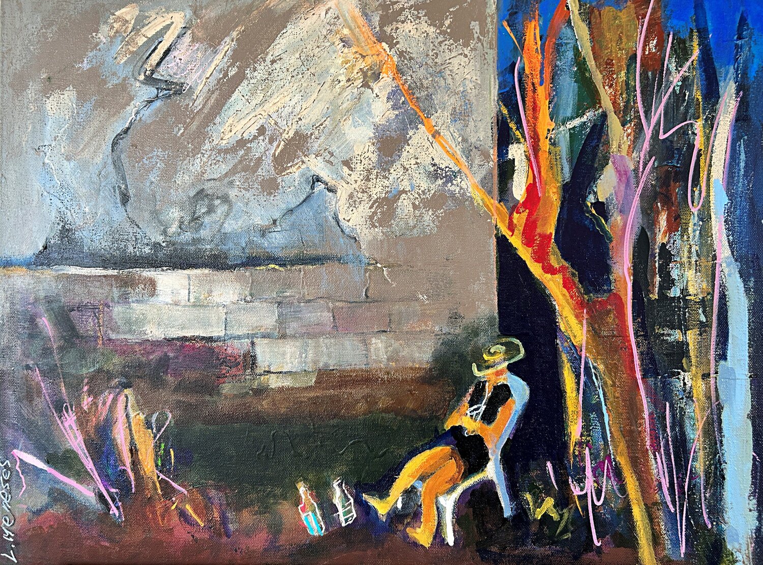 Escaping the Walls Lynne Meneses Original painting for sale