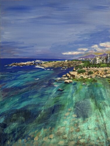 Mediterranean Aquamarine 1 by Susan Tye, Painting for Sale on Select