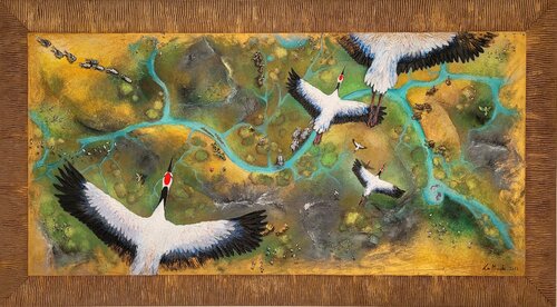 Japan over Africa by La Manda Luminescent, Painting for Sale on Select